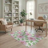 Floral Vintage Pink Vintage Pink Daisy Floral Area Rug