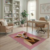 Whimsical Pink Highland Cow Area Rug