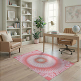 Pink Blush Pink Mandala Floral Area Rug