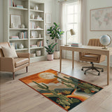 Southwestern Cactus Sunset Rainbow Path Rug