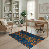 Navy Blue Tiger Heritage Tribal Area Rug