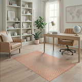 Terracotta White Diamond Lattice Area Rug