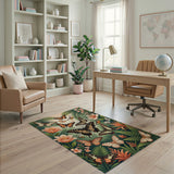 Vibrant Butterfly Jungle Garden Rug