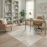 Beige Layered Wavy Lines Area Rug