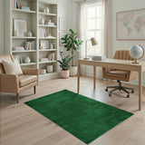 Emerald Green Textured Geometric Dot Rug