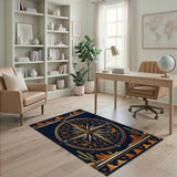 Southwestern Compass Rose Desert Area Rug