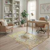 Golden Medallion Traditional Persian Area Rug