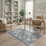 Blue and Teal Geometric Modern Blue Diamond Geometric Area Rug