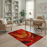 Fiery Red Canyon Peaks Area Rug