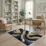 Abstract Swirl Brushstroke Area Rug