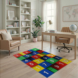 Vibrant Stacked Number Blocks Kids Area Rug