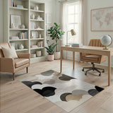 Abstract Neutral Layered Area Rug
