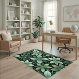 Green Floral Vintage Area Rug