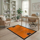 Basketball Orange Basketball Court Area Rug