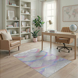 Rainbow Mountain Peaks Washable Area Rug