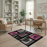 Retro Pink Cassette Tape Area Rug