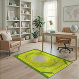 Yellow Sunburst Geometric Area Rug
