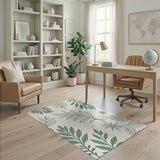 Lush Green Leaves Botanical Area Rug