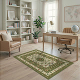 Green Traditional Persian Floral Area Rug