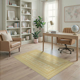 Golden Geometric Heritage Tribal Area Rug