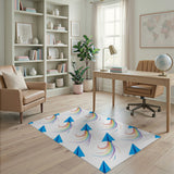 Rainbow Paper Airplane Kids Area Rug