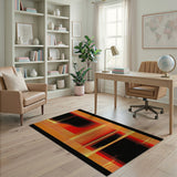 Bold Orange Halftone Geometric Area Rug
