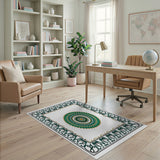 Green Emerald Mandala Persian Area Rug