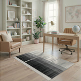 Geometric Modern Striped Modern Black White Striped Area Rug