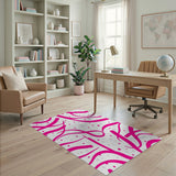 Hot Pink Swirl Dots Area Rug