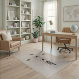 Distressed Vintage Geometric Label Rug