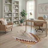 Beige Terracotta Abstract Wave Area Rug