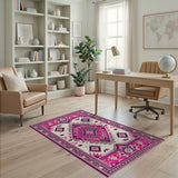 Pink Bold Pink Southwestern Geometric Area Rug