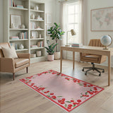 Cherry Border Pink Area Rug