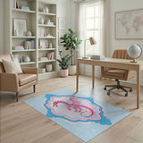 Whimsical Pink Dragon Ornate Area Rug