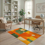 Orange Bold Orange Geometric Area Rug