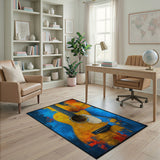 Vibrant Abstract Guitar Splatter Area Rug