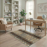 Geometric Brown Tan Striped Area Rug
