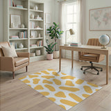 Yellow Organic Blobs Abstract Area Rug