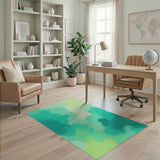 Mint Green Abstract Spiked Area Rug