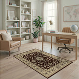 Elegant Brown Beige Traditional Persian Area Rug