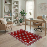 Red Shield Motif Heritage Area Rug