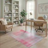 Blush Pink Striped Geometric Area Rug