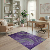 Purple Grey Abstract Wave Area Rug