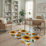 Vibrant Sunflower Monarch Butterfly Area Rug