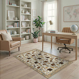 Bear Woodland Tribal Area Rug
