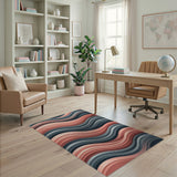 Layered Wavy Abstract Area Rug