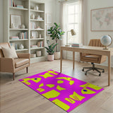 Playful Yellow Fish Cartoon Area Rug