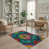 Vibrant Compass Suitcase Area Rug