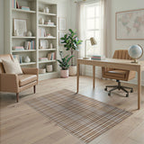 Brown and Tan Plaid Brown Tan Plaid Rustic Farmhouse Area Rug