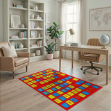 Vibrant Multilingual Alphabet Kids Area Rug